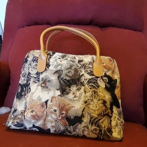 Tapestry cat handbag